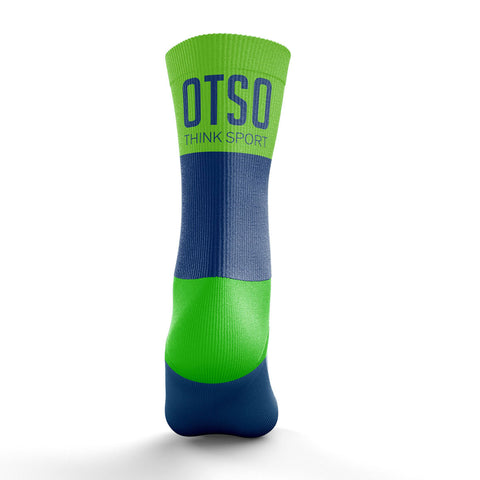 Mitjons Multisport Medium Cut - Electric Blue & Fluo Green