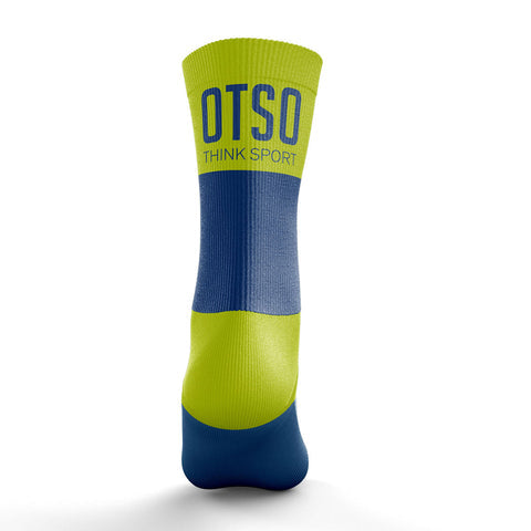 Mitjons Multisport Medium Cut - Electric Blue & Fluo Yellow