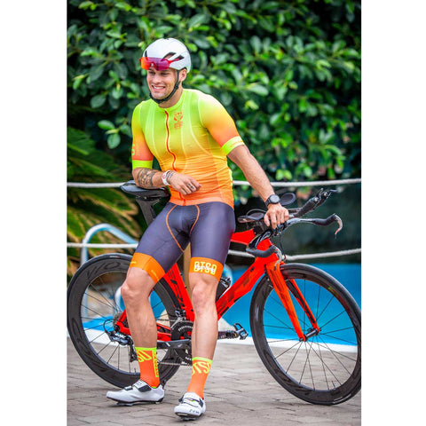 Mitjons de Ciclisme High Cut - Fluo Orange