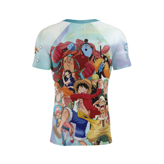 Samarreta màniga curta home - One piece fishman luffy and the crew green
