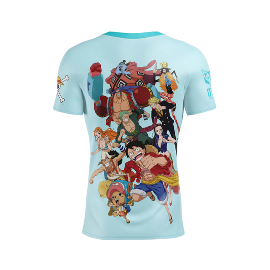 Samarreta màniga curta home - One piece fishman straw hat crew turquoise