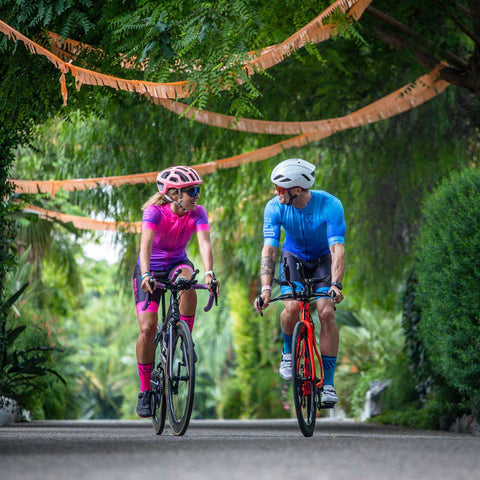 Mitjons de Ciclisme High Cut - Fluo Blue