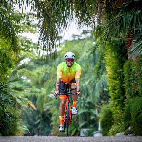 Mitjons de Ciclisme High Cut - Fluo Orange