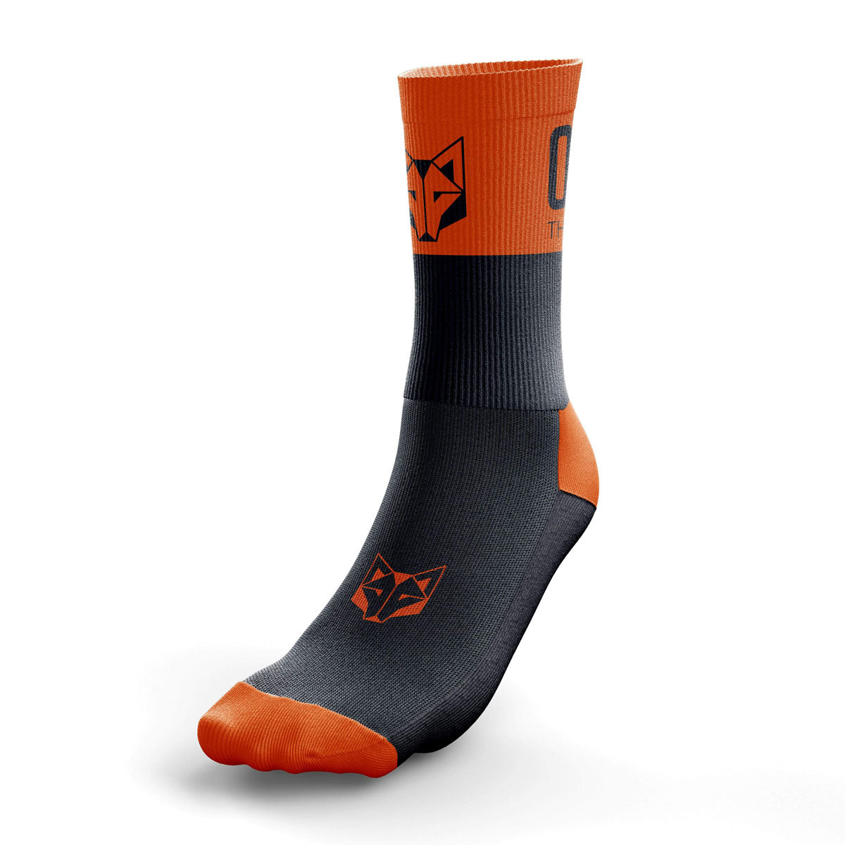 Mitjons Multisport Medium Cut - Black & Fluo Orange