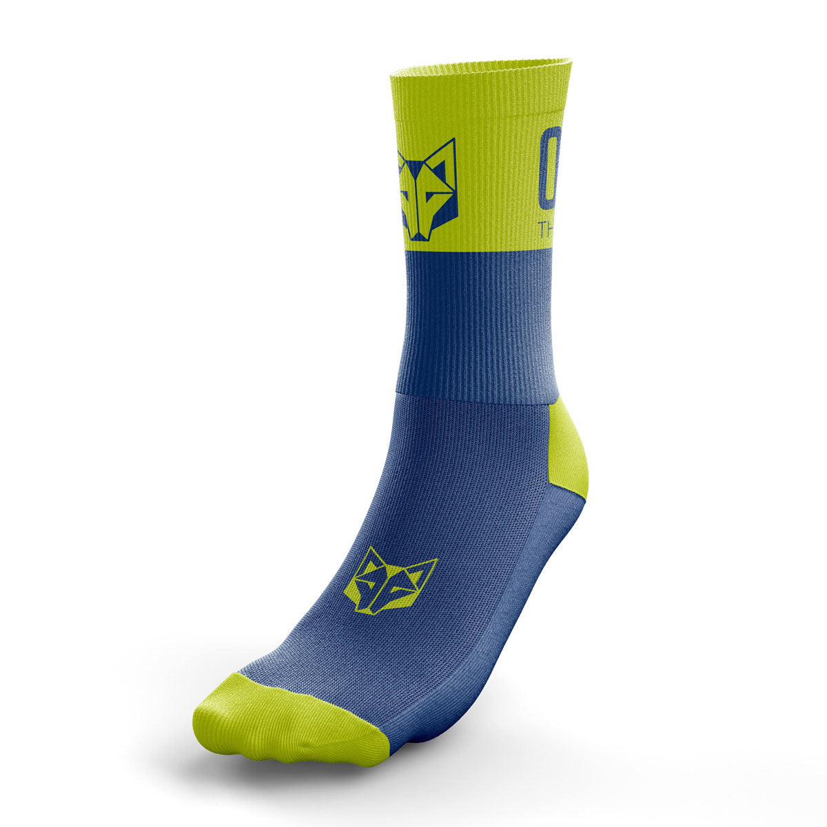 Mitjons Multisport Medium Cut - Electric Blue & Fluo Yellow