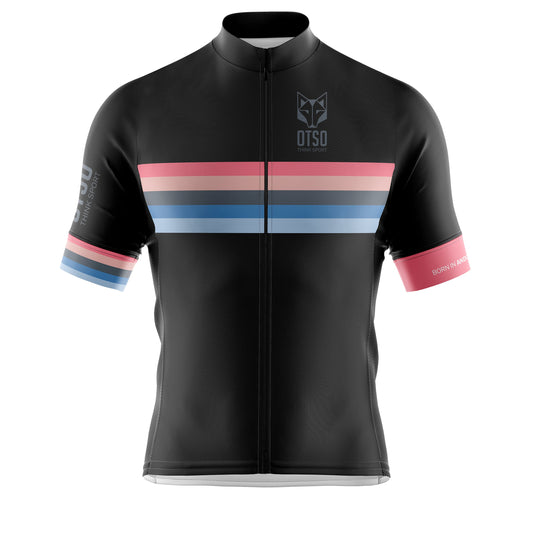Men's short sleeve cycling jersey - Stripes Black (OUTLET)