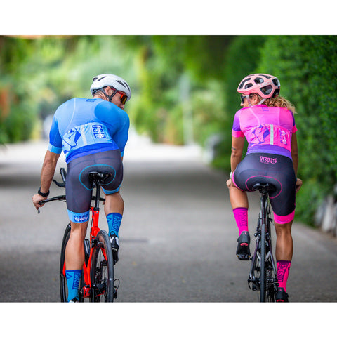 Mitjons de Ciclisme High Cut - Fluo Blue