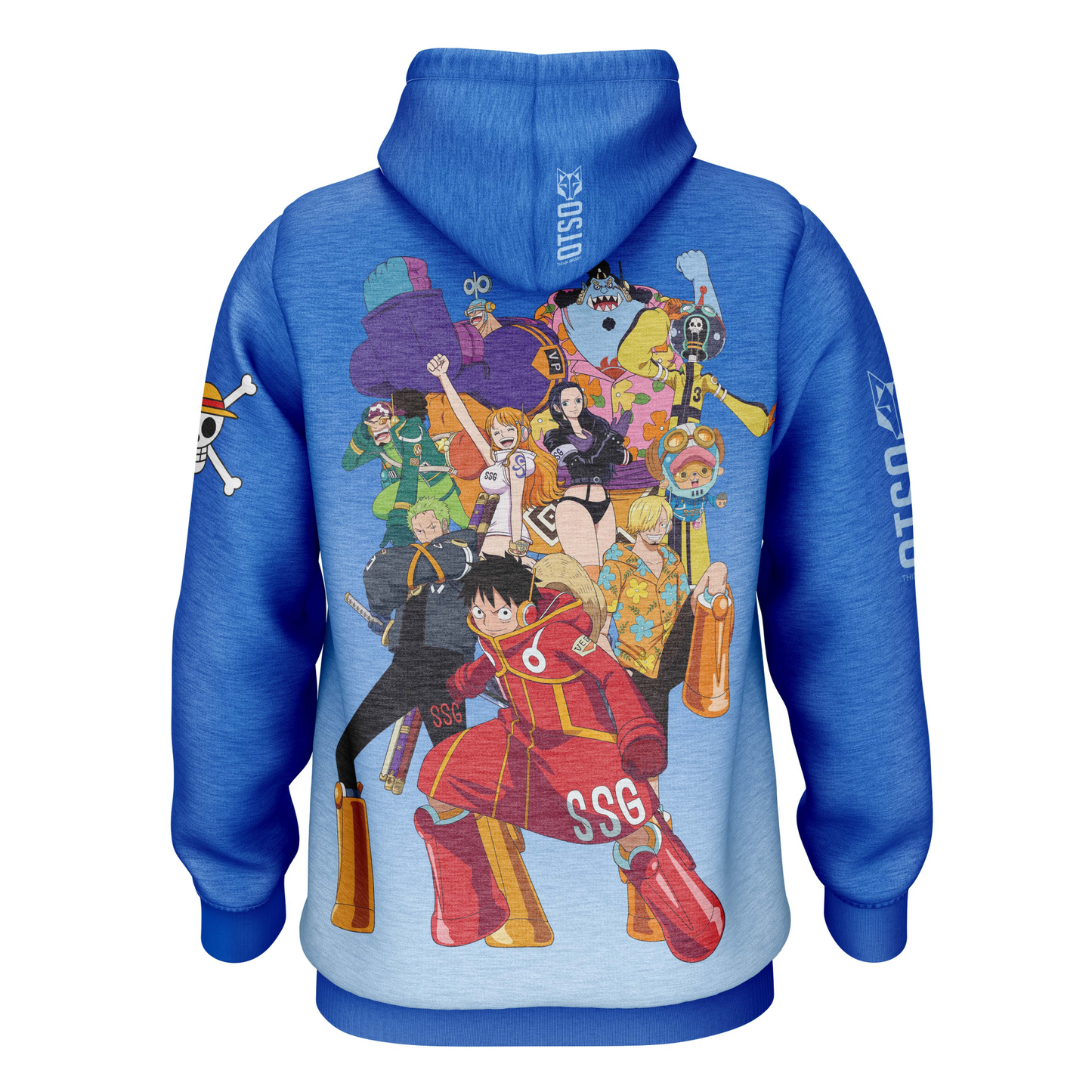 Dessuadora - One Piece Egghead Luffy Straw Hat Crew blava
