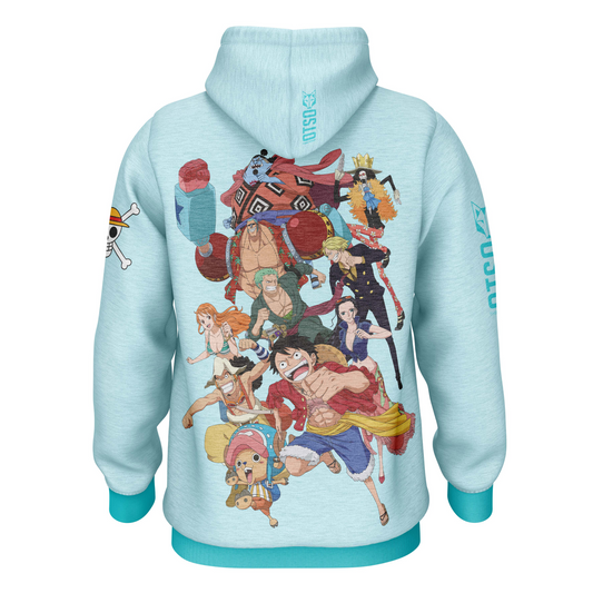 Dessuadora - One piece fishman straw hat crew turquoise