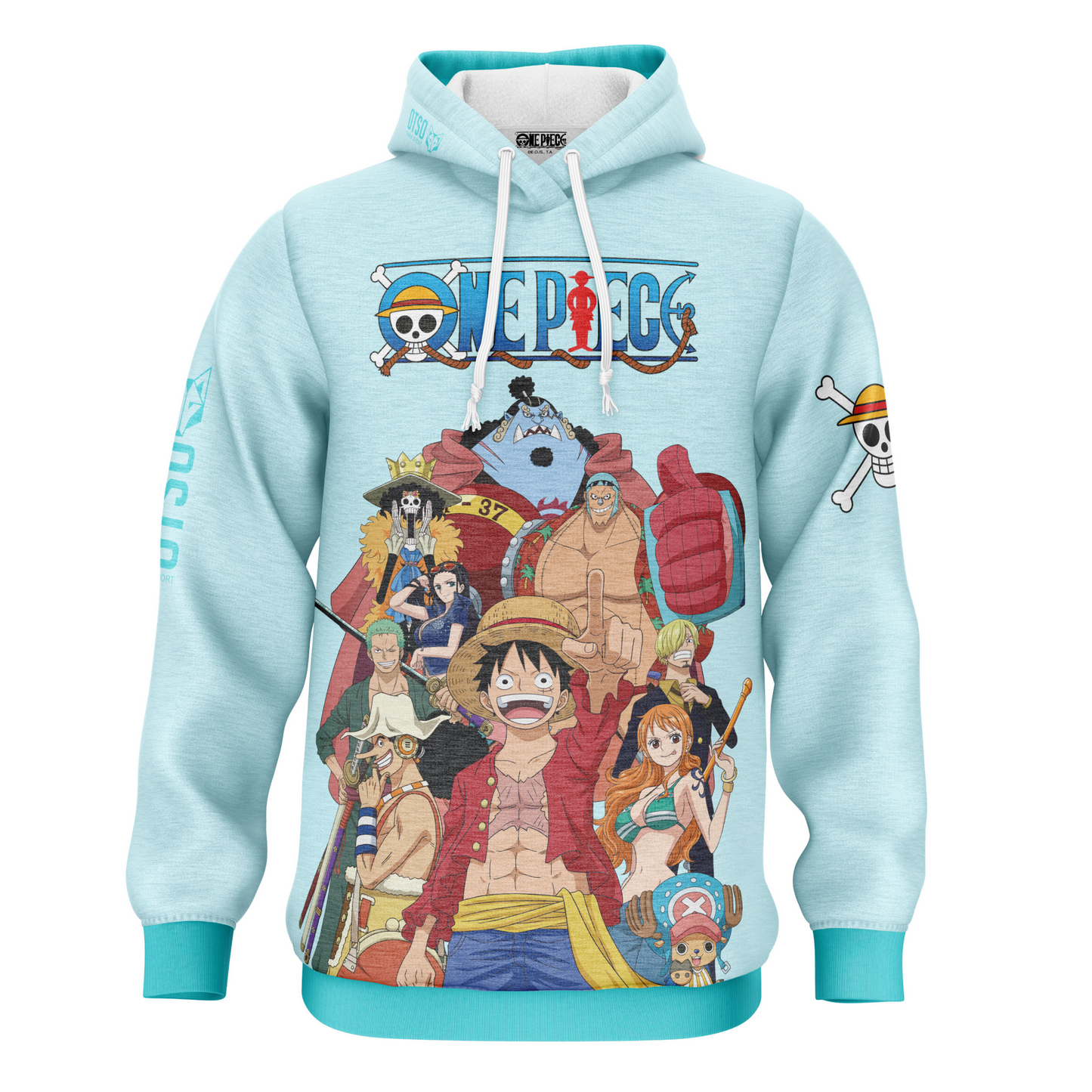 Dessuadora - One piece fishman straw hat crew turquoise