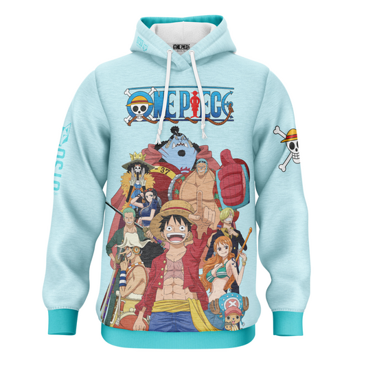 Dessuadora - One piece fishman straw hat crew turquoise