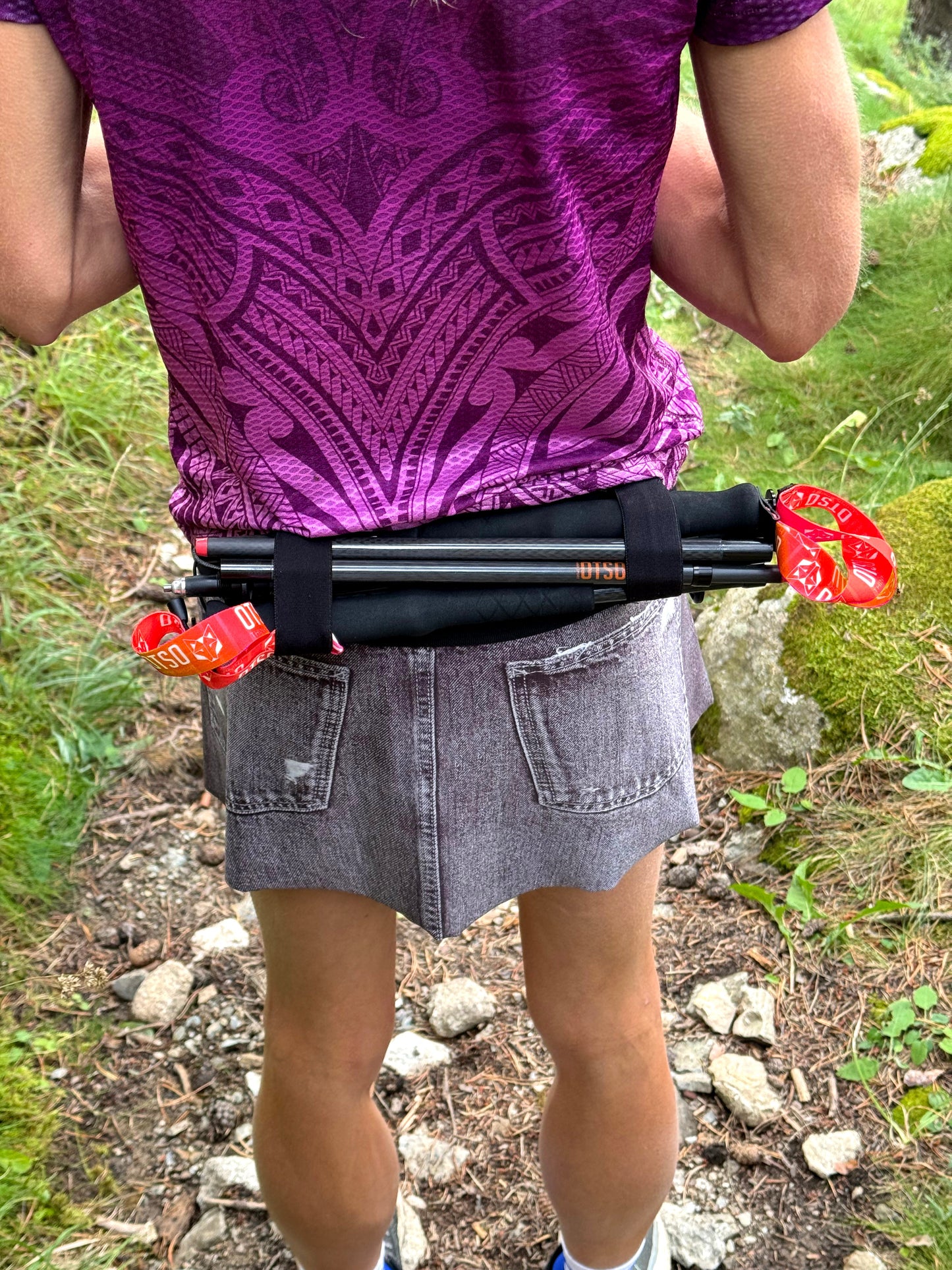 Ultralight Folding Carbon Poles for Trail Running and Trekking - Black