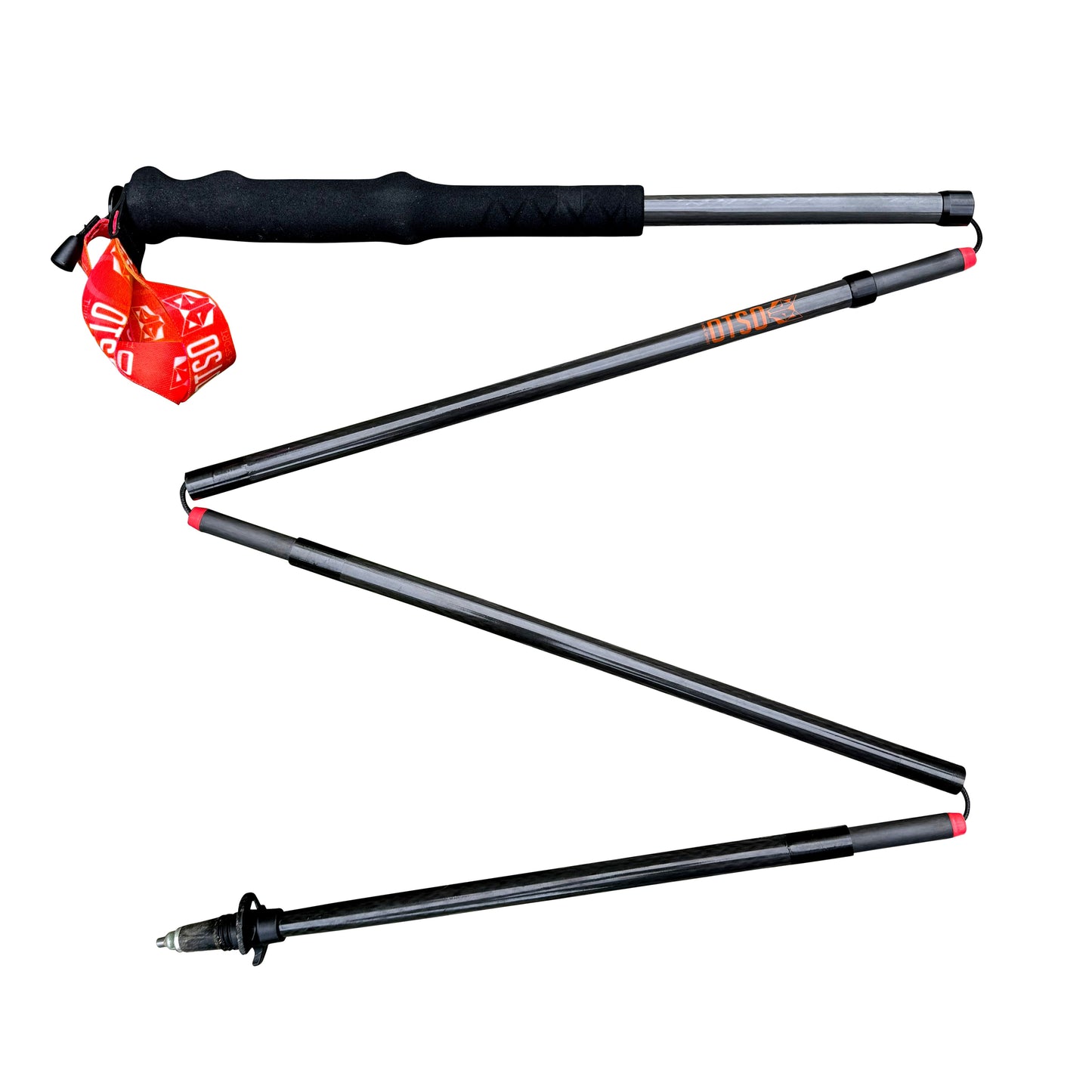 Ultralight Folding Carbon Poles for Trail Running and Trekking - Black