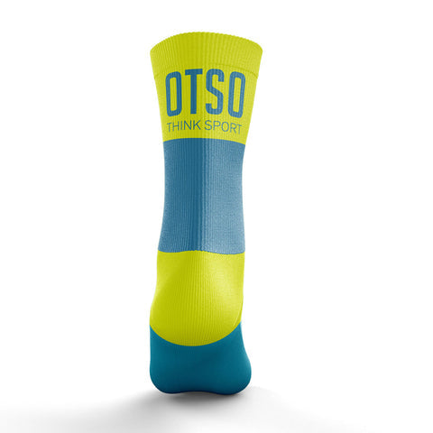 Mitjons Multisport Medium Cut - Light Blue & Fluo Yellow