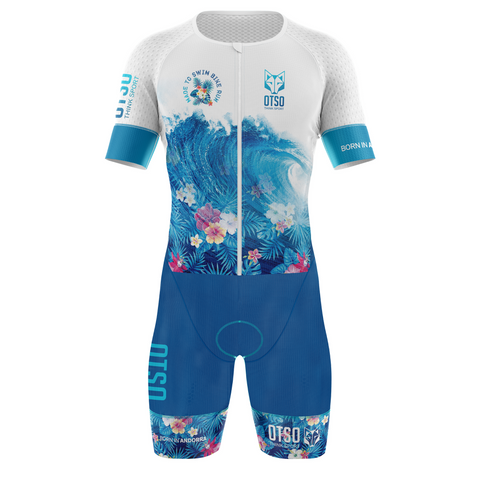 Mono de triatló dona - Fluo Pink &amp; Light Blue