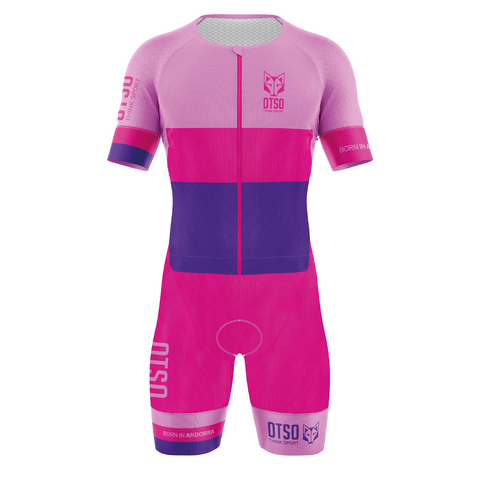 Women's triathlon suit - Fluo Pink &amp; Light Blue
