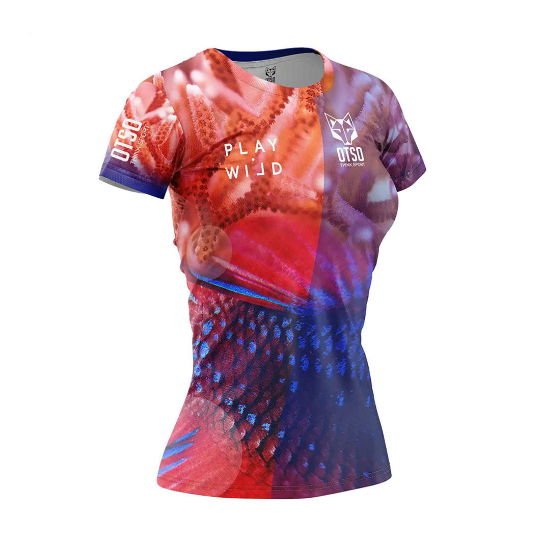 Camiseta de pádel manga corta mujer - Coral (outlet)