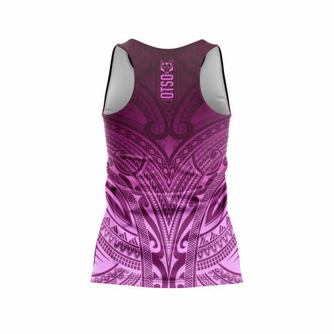 Camiseta sin mangas mujer - Maori Bordeau
