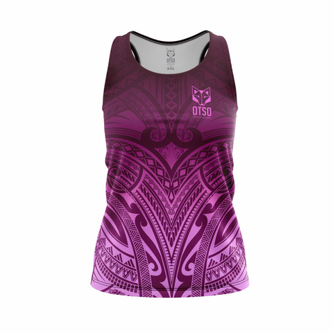 Camiseta sin mangas mujer - Maori Bordeau