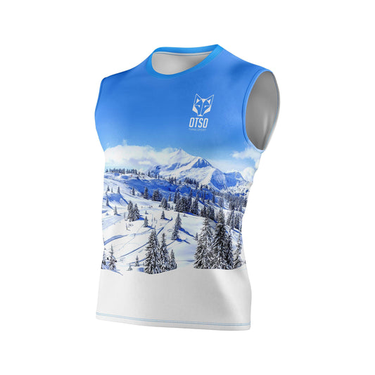 Men's sleeveless t-shirt - Snow Forest
