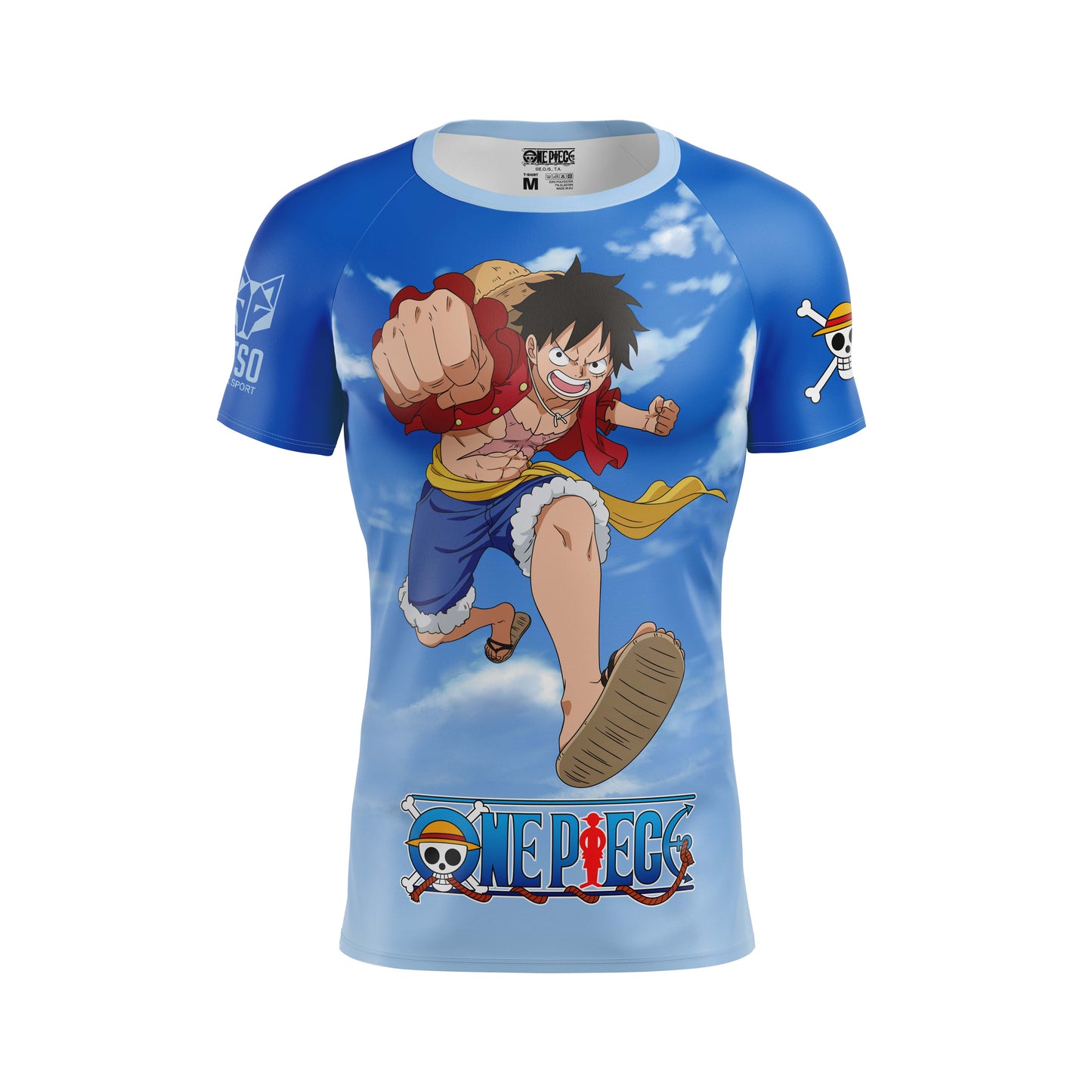 Samarreta màniga curta home - One piece fishman luffy and the crew blue