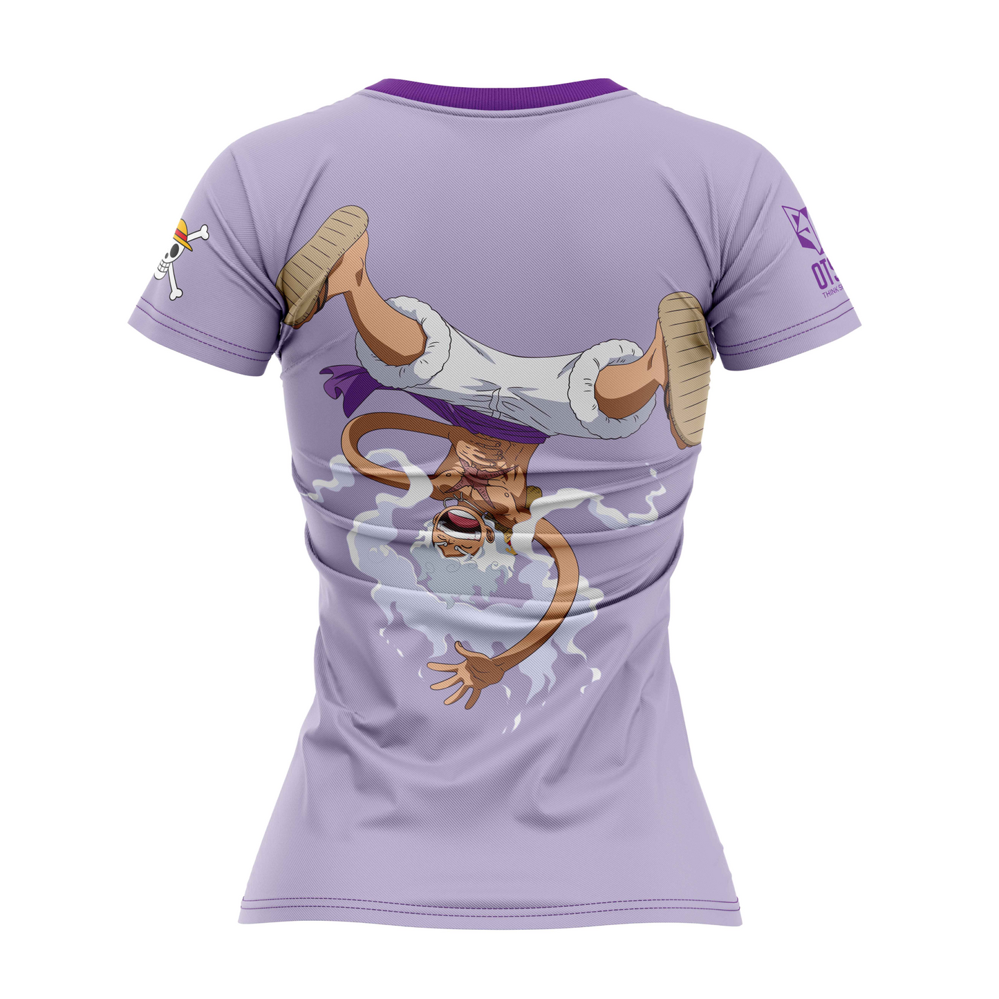 Samarreta màniga curta dona - One piece egghead luffy gear5 purple