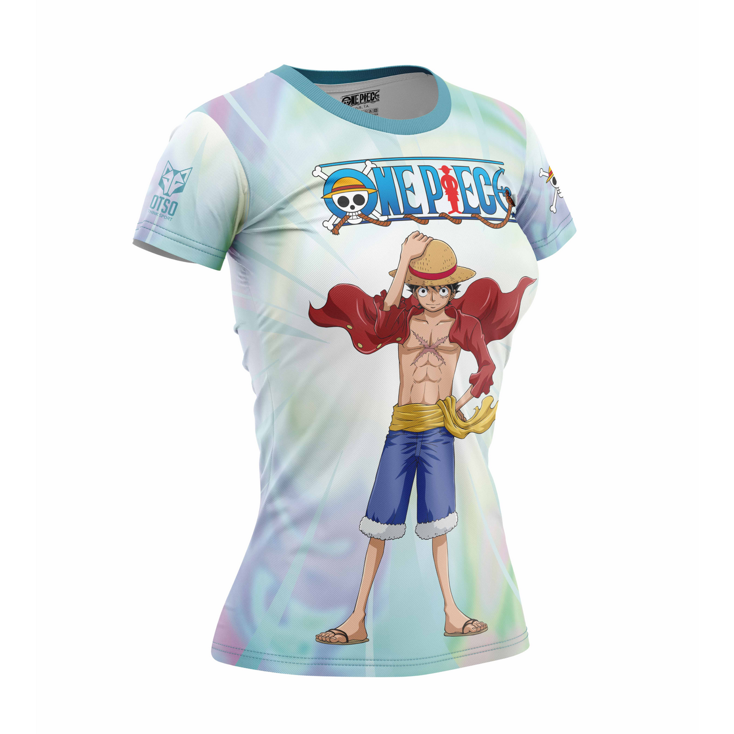 Samarreta màniga curta dona - One piece fishman luffy and the crew green