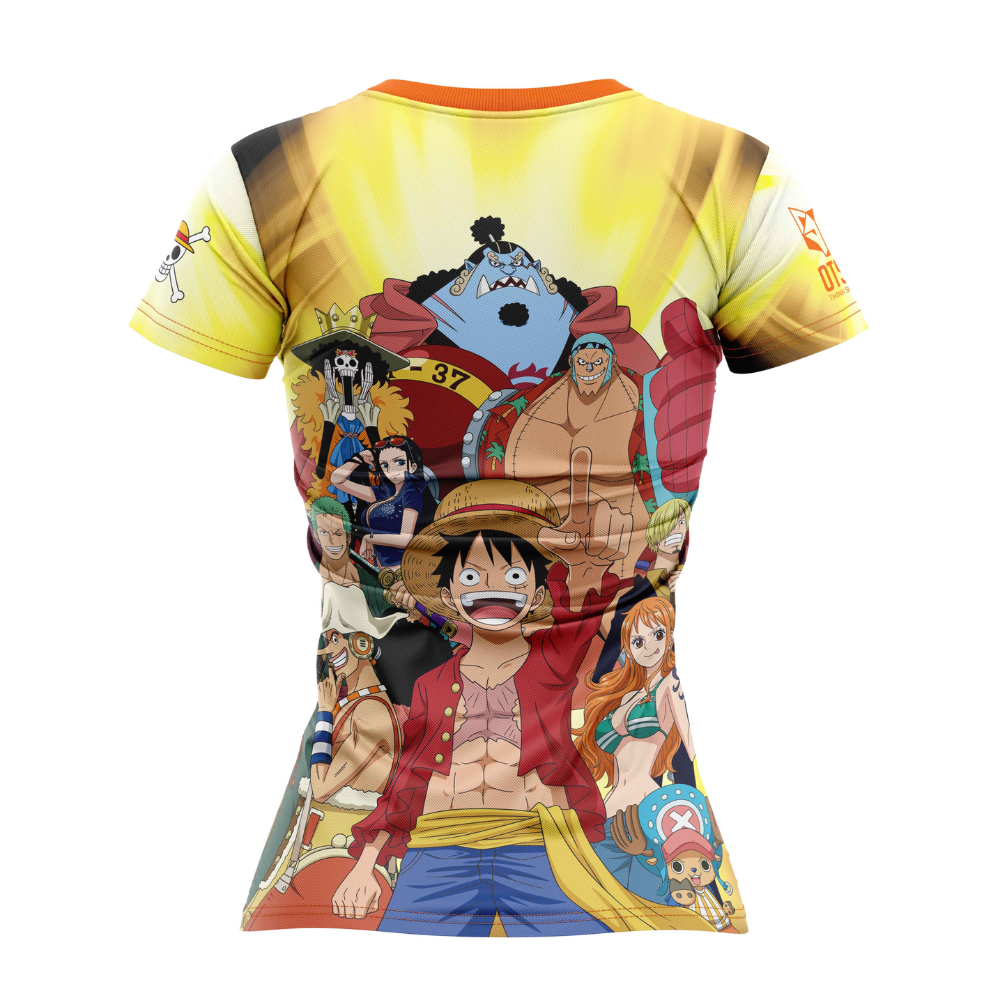Samarreta màniga curta dona - One piece fishman straw hat crew yellow