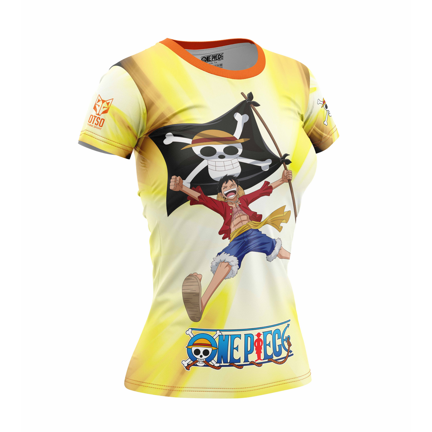 Samarreta màniga curta dona - One piece fishman straw hat crew yellow