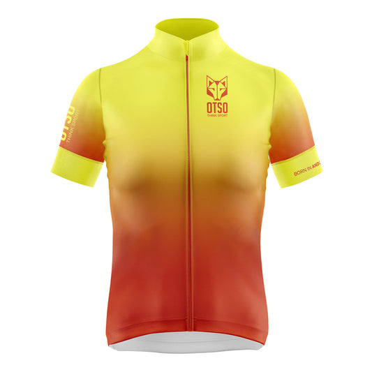 Women's short sleeve cycling jersey - Fluo Orange (OUTLET)