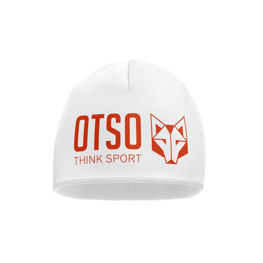 Beanie - White &amp; Fluo Orange